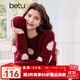 百圖betu女裝2025春季新款毛衣圓領(lǐng)寬松時尚大波點套頭毛衫女2501T02 紅色 L