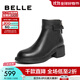 百麗（Belle）粗跟短筒時(shí)裝靴女商場(chǎng)同款時(shí)尚舒適短靴B8L1DDD4 黑色 37 (235mm)