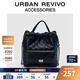 URBAN REVIVO2025秋季新款女士小香風(fēng)菱格絎縫背包UAWB50167+ 黑色