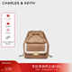 CHARLES&KEITH時(shí)尚通勤鏈條油蠟褶皺雙肩包包女包生日禮物CK2-60271530 CK2-60271530-1Tan茶色 中包