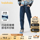 巴拉巴拉童裝兒童褲子男童長(cháng)褲秋冬裝寶寶直筒褲加絨時(shí)尚潮酷 牛仔深藍88301 140