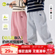 嘟嘟家寶寶秋裝褲子運動(dòng)戶(hù)外潮春秋女童慢跑褲洋氣時(shí)髦男童衛褲休閑卡通 麻灰色 100