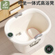 小沐馬兒童洗澡桶可坐寶寶大號泡澡桶嬰兒浴桶家用小孩加厚洗澡盆 小號款【0-10歲無(wú)感溫】+洗浴禮包