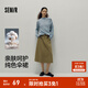 森馬（Semir）半身裙女磨毛純色A字長(cháng)裙簡(jiǎn)約百搭秋季純棉寬松傘裙顯瘦潮流 豆沙綠40065 L