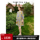 茶·愫【度假出游】puretea茶愫絲棉印花連衣裙女碎花娃娃裙2025夏新款 煙紫（第二批） S