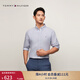 TOMMY HILFIGER秋冬男女純棉重磅牛津紡商務(wù)休閑海邊條紋情侶長(cháng)袖襯衫外套 淺藍白條紋0A4 L （推薦：150-165斤）