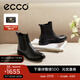 愛(ài)步（ECCO）靴子女 時(shí)尚潮流百搭冬季切爾西女靴牛皮粗跟短靴女 型塑266503 黑色26650301001 38