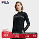 FILA 楊冪同款|斐樂(lè )官方女裝編織衫2025秋新款時(shí)尚休閑修身半拉鏈毛衣 正黑色-BK XL 175/92A/XL