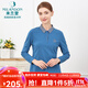 米蘭登（MILANDON）2025秋季新款中老年女裝媽媽裝翻領(lǐng)休閑針織長(cháng)袖t恤衫女1Q3T1104X 孔雀蘭/蘭格 4XL