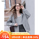 百圖betu女裝2025秋季新款短外套插肩袖顯瘦慵懶休閑風(fēng)外套女2508T56 灰色 M
