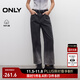 ONLY2025夏季新款高腰漸變寬松直筒褲七分褲牛仔褲女|12526I002 J09深牛仔灰色 L L標準褲長(cháng)