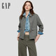 蓋璞女裝秋季款翻領(lǐng)大口袋棉質(zhì)工裝外套寬松簡(jiǎn)約夾克793107