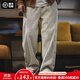 馬登工裝 美式燈芯絨排扣衛褲男秋季復古粗條絨寬松直筒休閑運動(dòng)長(cháng)褲 云霧灰 L