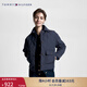 TOMMY HILFIGER秋冬女裝復古休閑菱形格紐扣翻領(lǐng)寬松保暖短款棉服夾克外套 藏青色DW5 M （推薦：115-130斤）