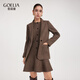歌莉婭 冬季新品  可水洗羊毛套裝（連衣裙+外套）  1EDJAC33A 86Y咖啡色 L
