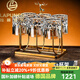拉普尼司 LAPUNES德國品牌水晶玻璃威士忌杯專(zhuān)用酒吧雕花洋酒杯套裝高級感新婚禮物 冰花6只裝+杯架