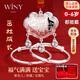 唯一（Winy）寶寶銀手鐲平安鎖9999足銀嬰兒三件套新生兒見(jiàn)面禮滿(mǎn)月生日禮物