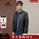 獸王皮衣男真皮頭層牛皮男士單皮皮衣秋冬皮夾克翻領(lǐng)短款拉鏈外套休閑 130黑色（單皮款） 54/XXL