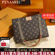 柏薩尼（PESASRIE）品牌包包女包2025年印花包輕奢單肩斜跨包女士鏈條情人節生日禮物 咖啡色【全國十倉/當次日達】 奢侈禮盒包裝送女友送老婆送母親