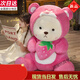 飾鹿熊變身草莓愛(ài)心熊泰迪熊公仔毛絨抱抱熊玩偶大號抱枕送女友表白禮物 粉色草莓熊 55cm
