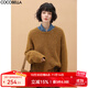 COCOBELLA金屬LOGO軟糯毛衣女保暖美拉德穿搭松弛感針織衫MZ551-2 焦糖 M