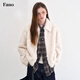 fano studios范洛Fano 云端暖絨柔軟環(huán)保毛翻領(lǐng)寬松仿皮草毛毛外套女2025冬季 米白色第二批 S
