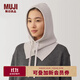 無(wú)印良品（MUJI）羊毛 羅紋編織 巴拉克拉法帽 帽子女秋冬 針織帽 圍脖 DDA44A4A 燕麥色