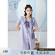 紫涵（ZIHAN）紫涵娃娃領(lǐng)短袖連衣裙女夏季新款多巴胺穿搭甜美減齡襯衫裙 清新紫 M