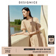 迪賽尼斯（DESIGNICE）2024年夏季新款簡(jiǎn)約通勤風(fēng)氣質(zhì)卡其短袖高腰V領(lǐng)連衣裙女 卡其 S