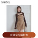 SNIDEL2025秋冬新品優(yōu)雅純色收腰抹胸吊帶羊毛連衣裙SWFO255036 焦糖棕 M (1)