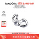 潘多拉（PANDORA）雙生圓形耳環(huán)銀色閉口耳環(huán)經(jīng)典簡(jiǎn)約百搭生日禮物送女友