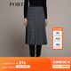 PORTS 寶姿秋冬新品女裝中長(cháng)百褶裙半裙LM9S056NFQ067 黑色格子 L (8)
