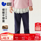迷你巴拉（minibala）【內里加絨】女童寶寶打底褲冬季親膚保暖仿牛仔褲子 牛仔深藍88301 100