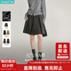 茵曼學(xué)院風(fēng)格雷系百褶短裙女2025年春季新款高腰顯瘦半身裙 深灰色 M