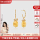 Amber Lollipop琥珀耳環(huán)女輕奢蜜蠟耳墜S925銀耳飾周年紀(jì)念日生日禮物送女友老婆 金色