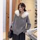京多夢(mèng)2025秋冬季新款韓版慵懶風(fēng)毛衣女寬松連帽開(kāi)衫外套女毛領(lǐng)百搭上衣 灰色 （常規款） 均碼 （建議115斤以?xún)龋? title=