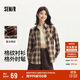 森馬（Semir）長(cháng)袖襯衫女中長(cháng)款慵懶寬松落肩秋季chic復古格紋襯衣101524105004