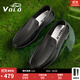 VOLO犀牛鞋子男鞋豆豆鞋夏季男士真皮透氣休閑鞋軟底一腳蹬樂(lè )福鞋 黑色 40