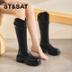 星期六長(cháng)筒靴女款2025新款爆款秋冬超火巨好看長(cháng)靴厚底增高瘦瘦騎士靴