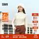 森馬（Semir）長(cháng)袖T恤女冬半高領(lǐng)發(fā)熱抑菌純色修身上衣顯瘦百搭氣質(zhì)打底衫 奶白10501 M