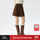 范思藍恩高腰短褲女冬裝新款韓版加厚設計感闊腿休閑褲14680 咖色 M