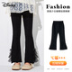 迪士尼童裝女童微喇褲秋冬加絨長(cháng)褲喇叭褲蕾絲蝴蝶結休閑褲DL110023JR
