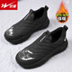 雙星（shuangxing）一腳蹬男鞋冬季加絨保暖棉鞋老北京布鞋中老年爸爸鞋 黑色 41