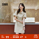 森馬（Semir）連衣裙女翻領(lǐng)燈籠袖鹽系休閑風(fēng)2025新款夏季防曬收腰短裙戶(hù)外 奶白10536 L