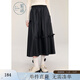 紫涵（ZIHAN）紫涵大裙擺蝴蝶結半身裙女2024冬季新款高腰森系百搭文藝中長(cháng)裙 黑色 XS