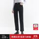 范思藍恩復古休閑百搭牛仔褲2025冬季新款合體顯瘦顯高褲子4511 炭黑色 S