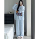 珊瑚絨睡衣女冬季日系ins甜美可愛(ài)加厚長(cháng)袖半邊絨少女家居服套裝 藍色臘腸小狗 M 80-100斤