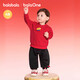 巴拉巴拉童裝兒童套裝男女幼童新中式兩件套2025年新款秋冬裝紅色拜年服萌
