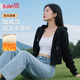 班尼路（Baleno）連帽外套女款2025新秋冬季女裝灰色短開(kāi)衫衛衣加絨簡(jiǎn)約淑女風(fēng)上衣