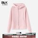 班尼路S&K系列舒棉絨外套女秋冬新款女裝小個(gè)子休閑百搭加厚保暖衣服 煙粉#純色-常規款 【收腰顯瘦】 XL 【不易起球】